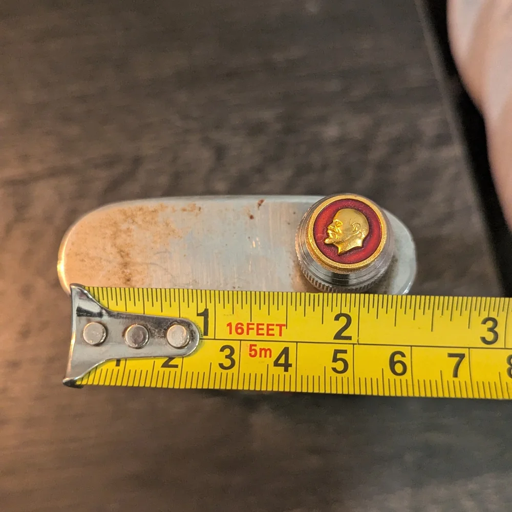 🏛️🥃 Cold War USSR Stainless Steel Flask | Soviet-Era Historical Collectible | - Picture 6 of 10